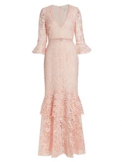 ML Monique Lhuillier Three-Quarter Sleeve Lace Trumpet Gown Parfait 18 ML Monique Lhuillier Three-Quarter Sleeve Lace Trumpet Gown Parfait -Acne Studios And ML Monique Lhuillier Sales unnamed file 1554