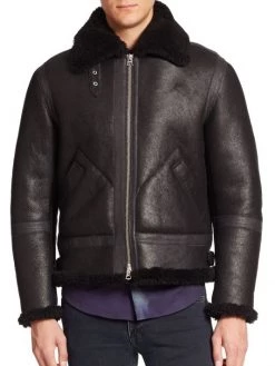 Acne Studios Lamb Leather & Shearling Aviator Jacket For Men