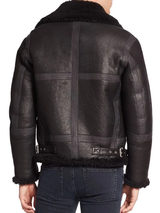 Acne Studios Lamb Leather & Shearling Aviator Jacket For Men 5 Acne Studios Lamb Leather & Shearling Aviator Jacket For Men - Image 3