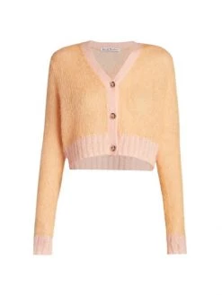 Acne Studios Kodilia Mohair-Blend Cropped Cardigan Black