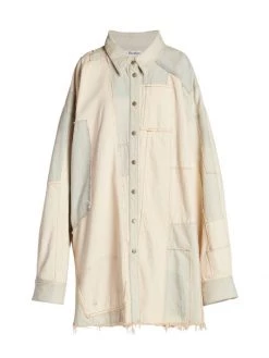 Acne Studios Slussen Cotton Patchwork Denim Shirtdress