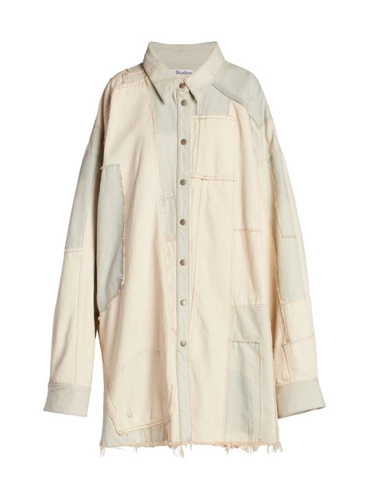 Acne Studios Slussen Cotton Patchwork Denim Shirtdress 3 Acne Studios Slussen Cotton Patchwork Denim Shirtdress