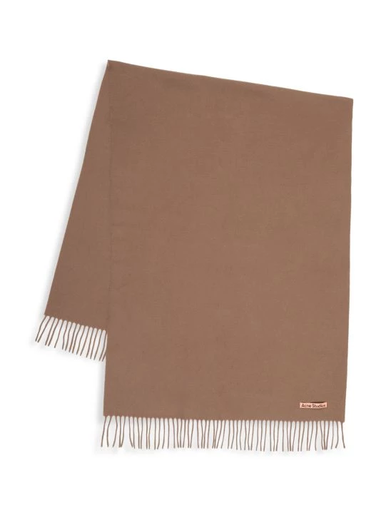 Acne Studios Main Canada Fringe Wool Scarf For Men Light Olive Melange 7 Acne Studios Main Canada Fringe Wool Scarf For Men Light Olive Melange - Image 5