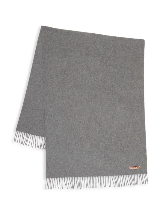 Acne Studios Main Canada Fringe Wool Scarf For Men Light Olive Melange 8 Acne Studios Main Canada Fringe Wool Scarf For Men Light Olive Melange - Image 6