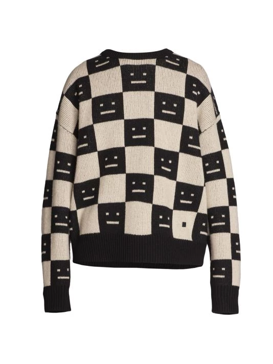 Acne Studios Katlas Checkerboard Wool Sweater For Men 3 Acne Studios Katlas Checkerboard Wool Sweater For Men
