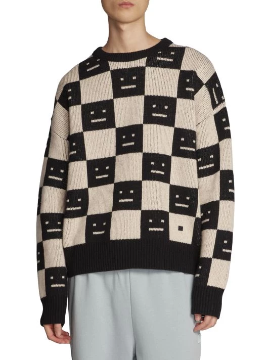 Acne Studios Katlas Checkerboard Wool Sweater For Men 5 Acne Studios Katlas Checkerboard Wool Sweater For Men - Image 3