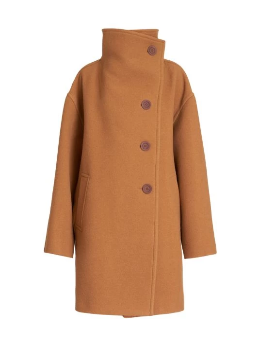 Acne Studios Oschelle Boiled Wool-Blend Funnelneck Coat Black 6 Acne Studios Oschelle Boiled Wool-Blend Funnelneck Coat Black - Image 4