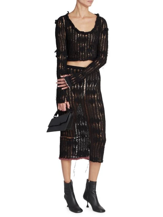 Acne Studios Komiko Ladder Diamond Stitch Skirt 4 Acne Studios Komiko Ladder Diamond Stitch Skirt - Image 2