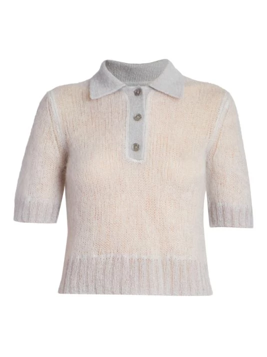 Acne Studios Kleah Mohair-Blend Polo Sweater Pale Grey 5 Acne Studios Kleah Mohair-Blend Polo Sweater Pale Grey - Image 3