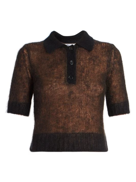 Acne Studios Kleah Mohair-Blend Polo Sweater Pale Grey 6 Acne Studios Kleah Mohair-Blend Polo Sweater Pale Grey - Image 4