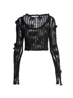 Acne Studios Kseni Ladder Diamond-Stitch Crop Top