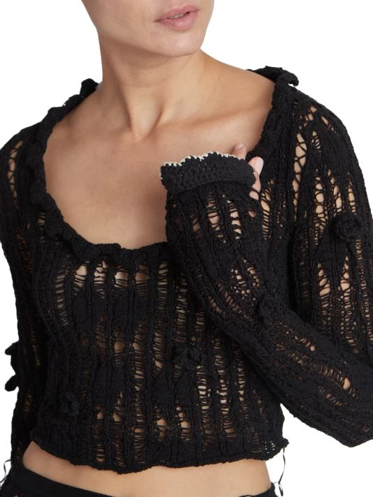 Acne Studios Kseni Ladder Diamond-Stitch Crop Top 8 Acne Studios Kseni Ladder Diamond-Stitch Crop Top - Image 6