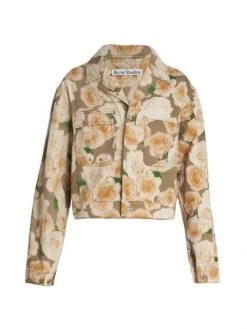 Acne Studios Opah Rose Print Denim Jacket For Men