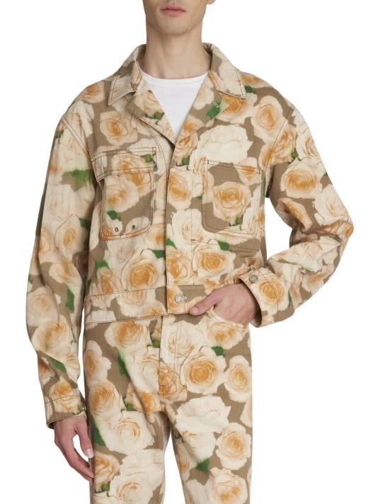 Acne Studios Opah Rose Print Denim Jacket For Men 5 Acne Studios Opah Rose Print Denim Jacket For Men - Image 3