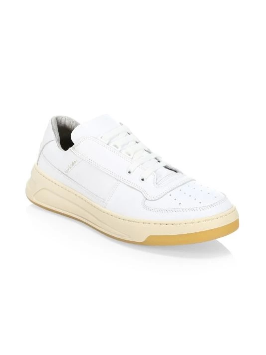 Acne Studios Perey Lace-Up Leather Sneakers For Men White 3 Acne Studios Perey Lace-Up Leather Sneakers For Men White - Image 2