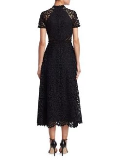 ML Monique Lhuillier Lace Short-Sleeve A-Line Midi Dress -Acne Studios And ML Monique Lhuillier Sales unnamed file 807