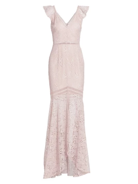 ML Monique Lhuillier Lace V-Neck Gown 3 ML Monique Lhuillier Lace V-Neck Gown