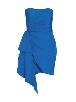 ML Monique Lhuillier Strapless Draped Faille Minidress