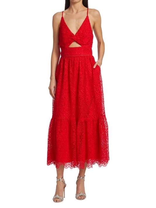 ML Monique Lhuillier Lace Cut-Out Midi-Dress 5 ML Monique Lhuillier Lace Cut-Out Midi-Dress - Image 3