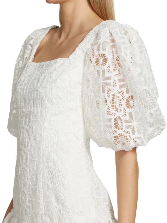 ML Monique Lhuillier Lace Puff-Sleeve Organza Minidress 8 ML Monique Lhuillier Lace Puff-Sleeve Organza Minidress - Image 6