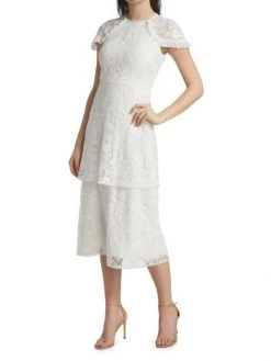 ML Monique Lhuillier Lace Cap-Sleeve Midi-Dress 12 ML Monique Lhuillier Lace Cap-Sleeve Midi-Dress -Acne Studios And ML Monique Lhuillier Sales unnamed file 879