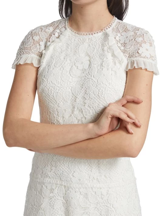 ML Monique Lhuillier Lace Cap-Sleeve Midi-Dress 8 ML Monique Lhuillier Lace Cap-Sleeve Midi-Dress - Image 6