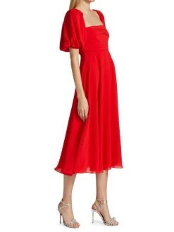 ML Monique Lhuillier Chiffon Puff-Sleeve Midi-Dress 12 ML Monique Lhuillier Chiffon Puff-Sleeve Midi-Dress -Acne Studios And ML Monique Lhuillier Sales unnamed file 893