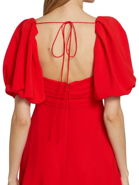 ML Monique Lhuillier Chiffon Puff-Sleeve Midi-Dress 8 ML Monique Lhuillier Chiffon Puff-Sleeve Midi-Dress - Image 6