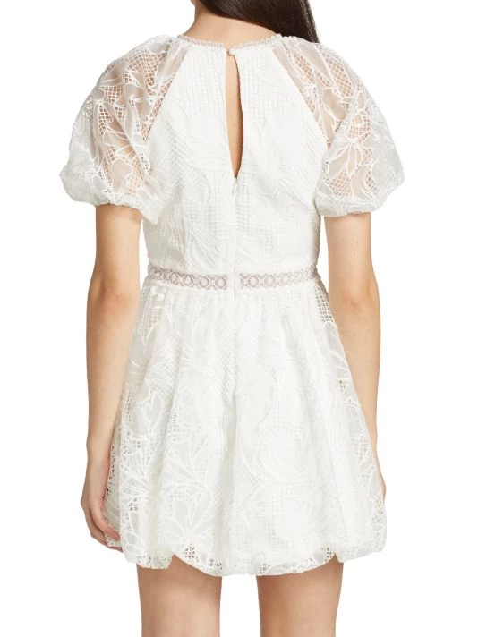 ML Monique Lhuillier Lace Puff-Sleeve Mini Dress 9 ML Monique Lhuillier Lace Puff-Sleeve Mini Dress - Image 7