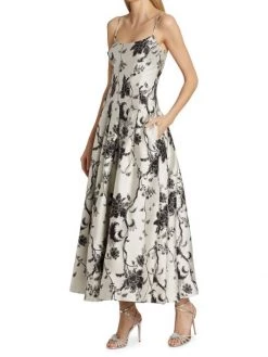 ML Monique Lhuillier Pleated Jacquard Midi-Dress -Acne Studios And ML Monique Lhuillier Sales unnamed file 910