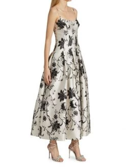 ML Monique Lhuillier Pleated Jacquard Midi-Dress -Acne Studios And ML Monique Lhuillier Sales unnamed file 911