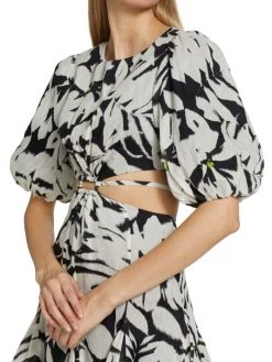 ML Monique Lhuillier Cutout Puff-Sleeve Linen Minidress 14 ML Monique Lhuillier Cutout Puff-Sleeve Linen Minidress -Acne Studios And ML Monique Lhuillier Sales unnamed file 920