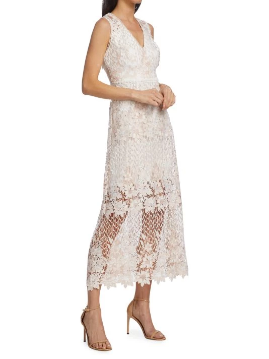 ML Monique Lhuillier Lace Midi A-Line Dress 4 ML Monique Lhuillier Lace Midi A-Line Dress - Image 2