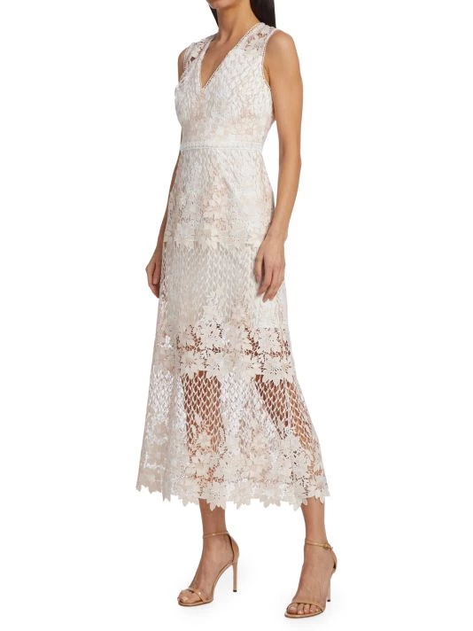 ML Monique Lhuillier Lace Midi A-Line Dress 6 ML Monique Lhuillier Lace Midi A-Line Dress - Image 4