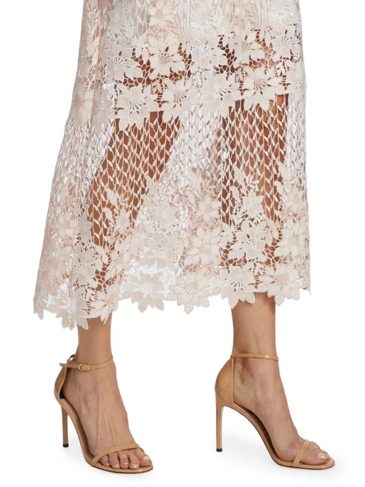 ML Monique Lhuillier Lace Midi A-Line Dress 8 ML Monique Lhuillier Lace Midi A-Line Dress - Image 6