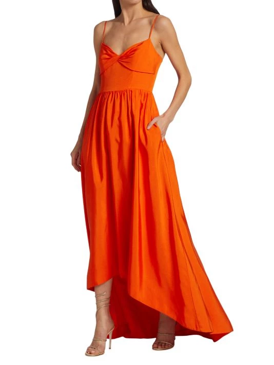 ML Monique Lhuillier Faille Twist-Front High-Low Dress 4 ML Monique Lhuillier Faille Twist-Front High-Low Dress - Image 2