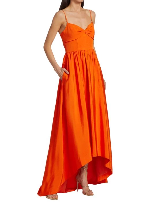 ML Monique Lhuillier Faille Twist-Front High-Low Dress 6 ML Monique Lhuillier Faille Twist-Front High-Low Dress - Image 4