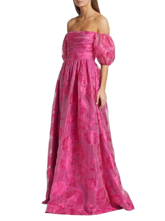 ML Monique Lhuillier Organza Jacquard Off-The-Shoulder Gown 5 ML Monique Lhuillier Organza Jacquard Off-The-Shoulder Gown - Image 3