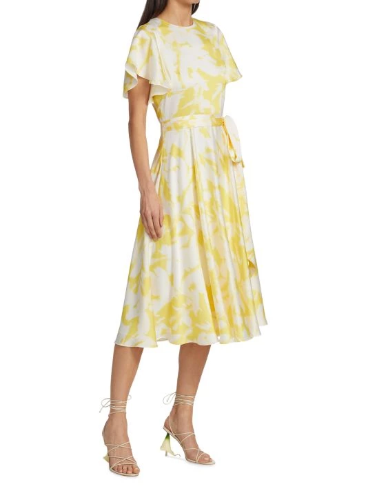 ML Monique Lhuillier Flutter-Sleeve Midi Dress 4 ML Monique Lhuillier Flutter-Sleeve Midi Dress - Image 2