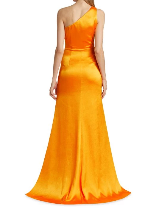 ML Monique Lhuillier One-Shoulder Cutout Satin Gown 7 ML Monique Lhuillier One-Shoulder Cutout Satin Gown - Image 5