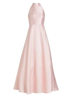 ML Monique Lhuillier Sleeveless Satin A-Line Gown